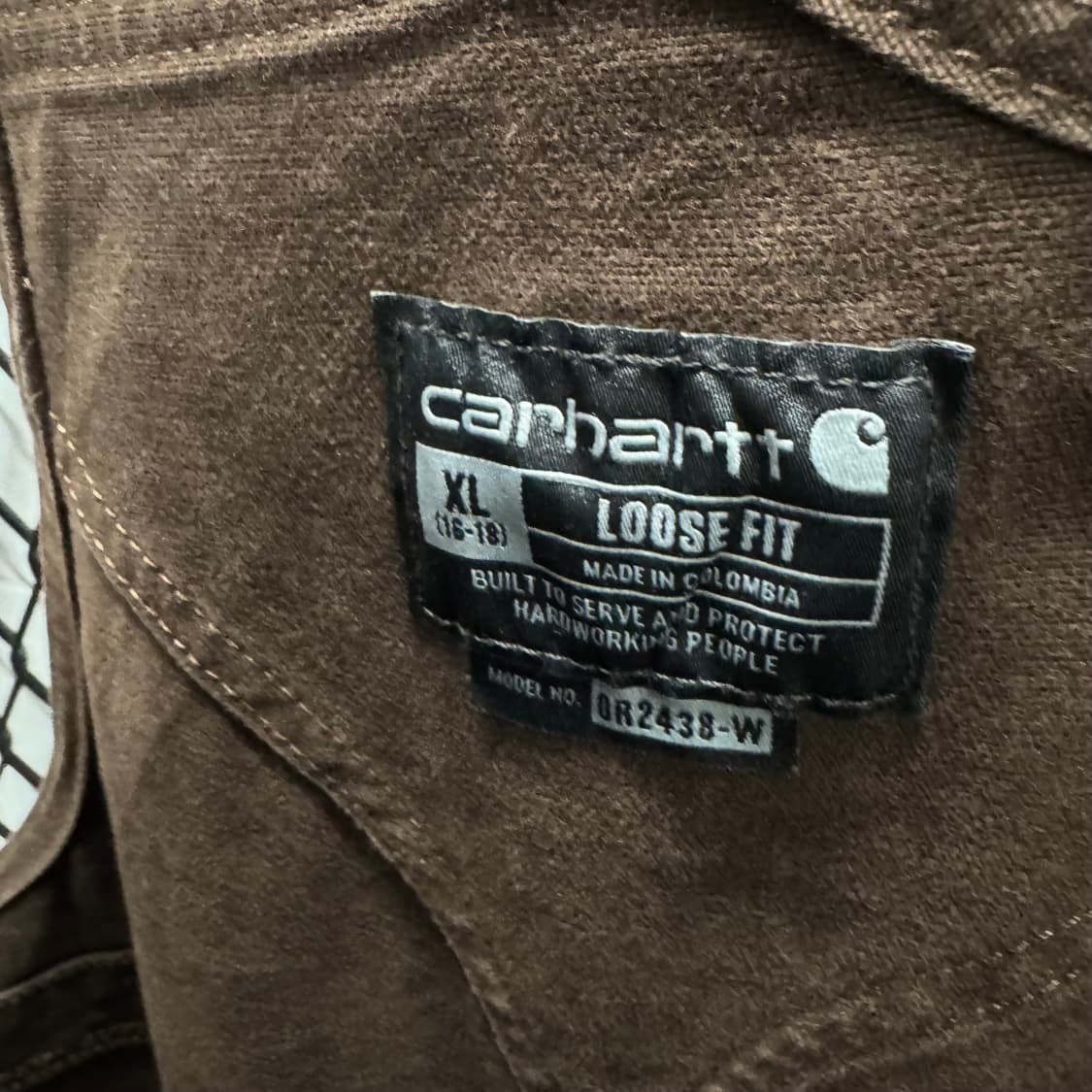 칼하트 오리지널 워크웨어 오버롤 멜빵 더블니 포인트 다크브라운 상품이미지7