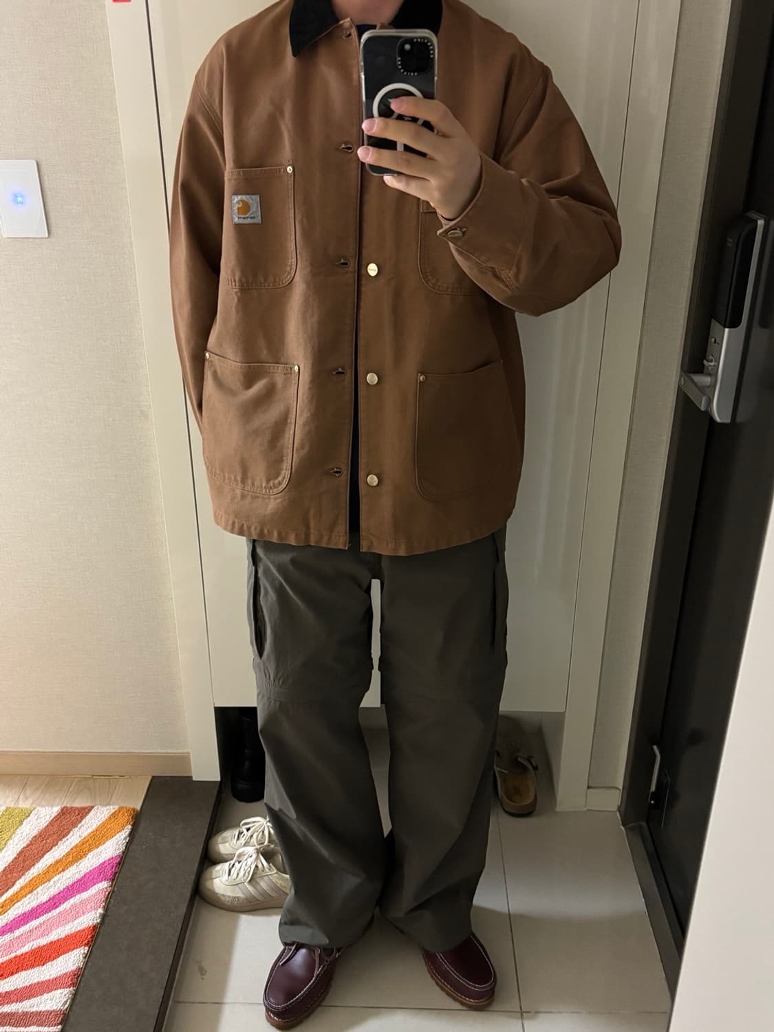 칼하트 x 본앤레이즈드 x 어웨이크 NY 초어자켓 브라운 XL 상품이미지8