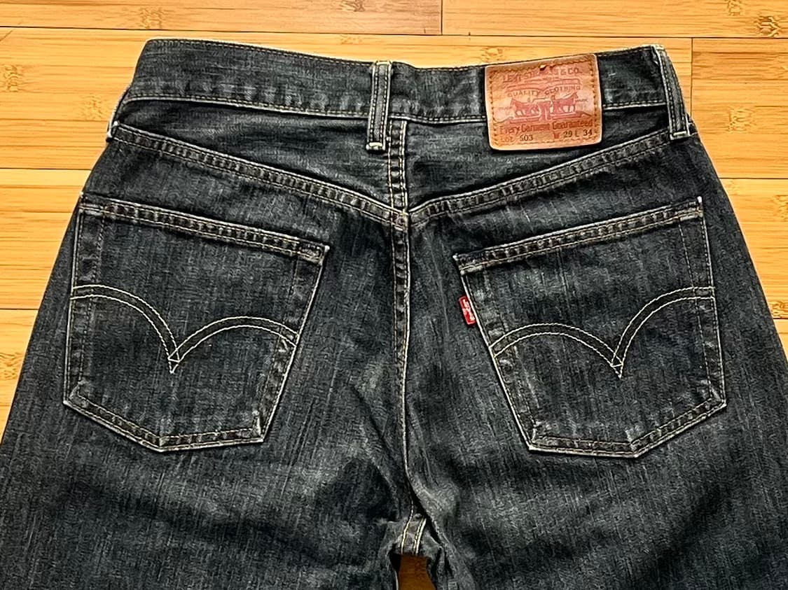 리바이스 503 블랙진 W29 L34 상품이미지4