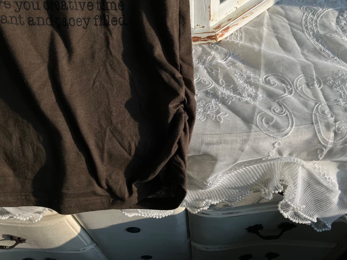 일본빈티지 갸루 펑크 딱붙핏 셔링 반팔 상품이미지6