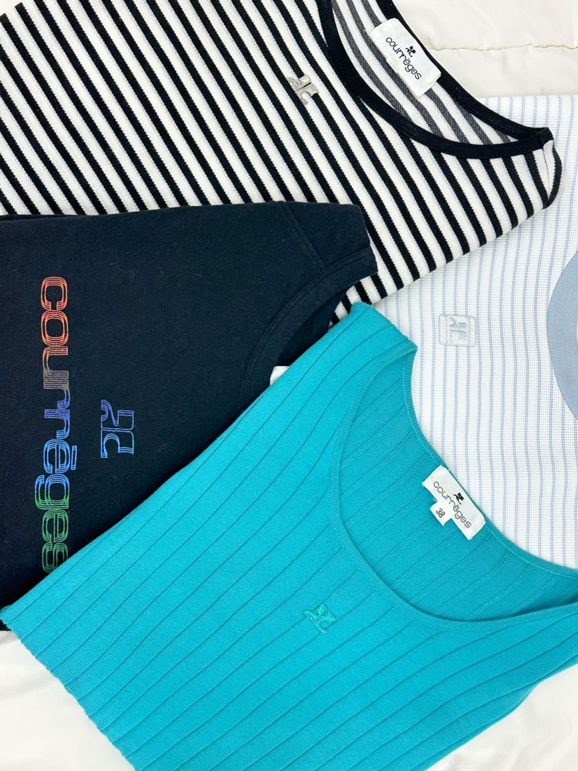 courreges / 꾸레쥬 터키 코튼 반팔 니트 탑 상품이미지6