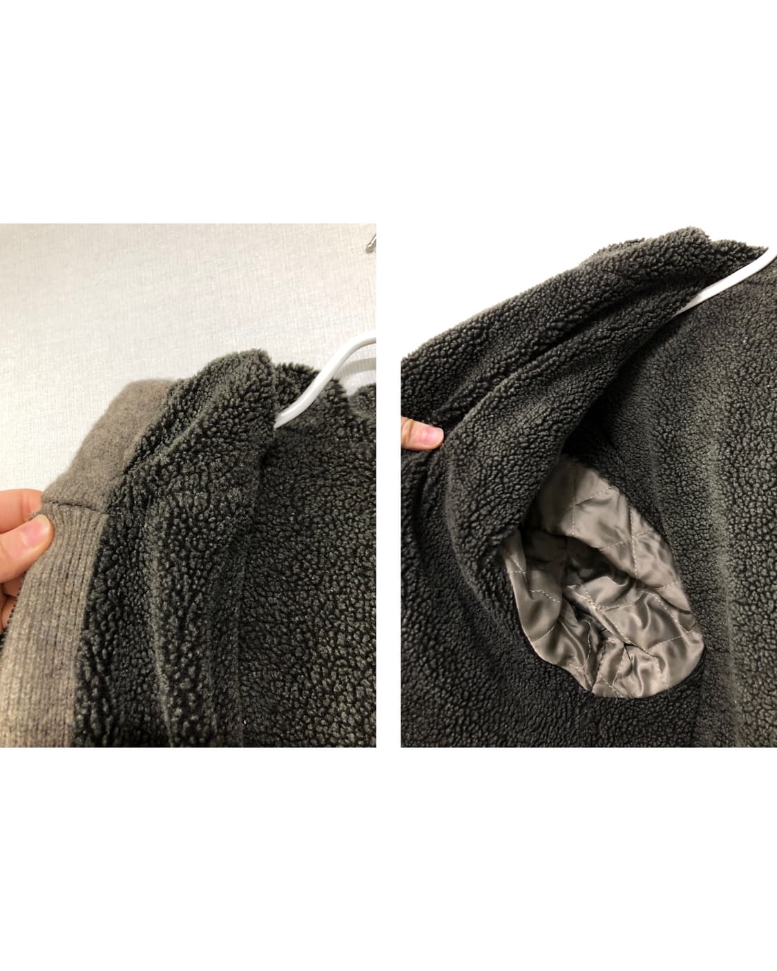 빈폴 여성 두툼한 양털 퀼팅 안감 니트 후드집업 _ 코코아 상품이미지9