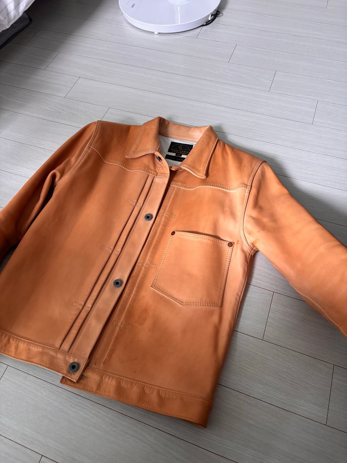 (40size) 하이라지레더 말가죽 트러커 자켓 상품이미지3