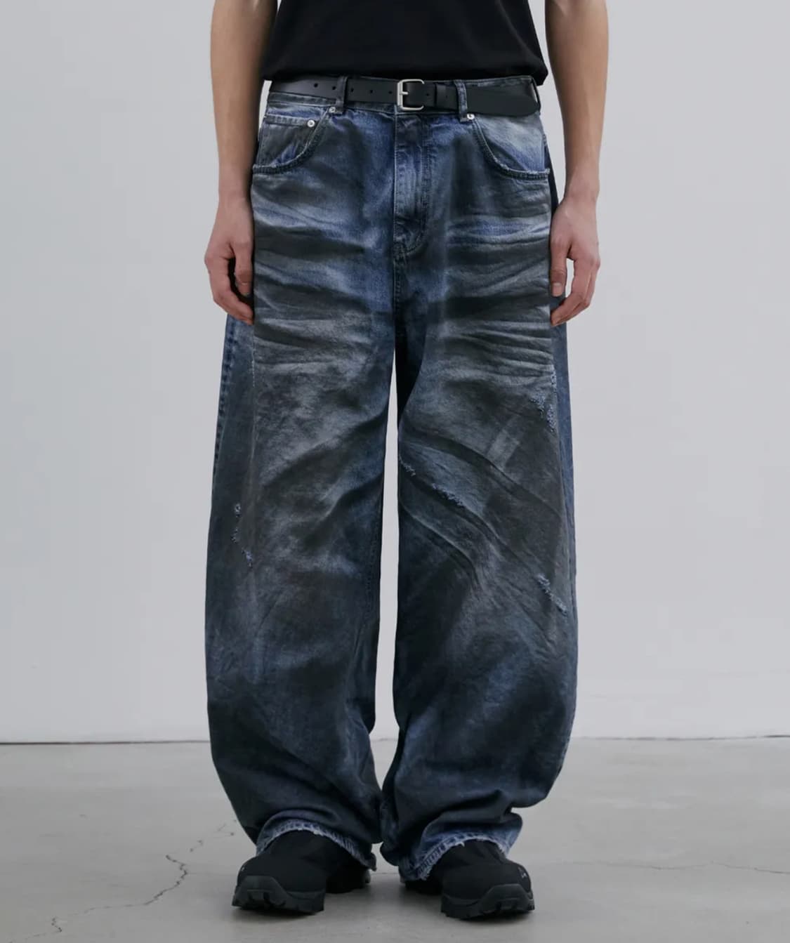 브랜디드 와이드 데님 청바지 34 상품이미지1