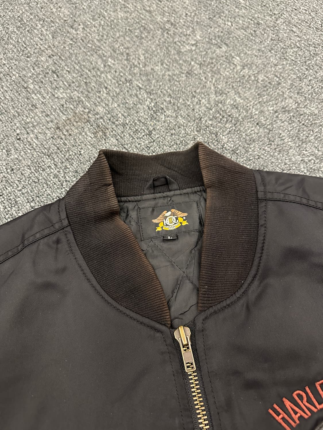L) HOG 할리데이비슨 오너 그룹 ma-1 항공자켓 블랙 상품이미지3