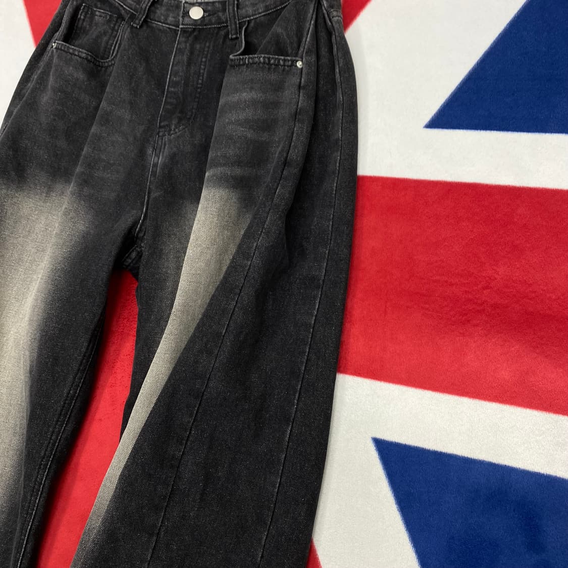 빈티지 흑청 워싱 벌룬팬츠 여성 M  상품이미지4