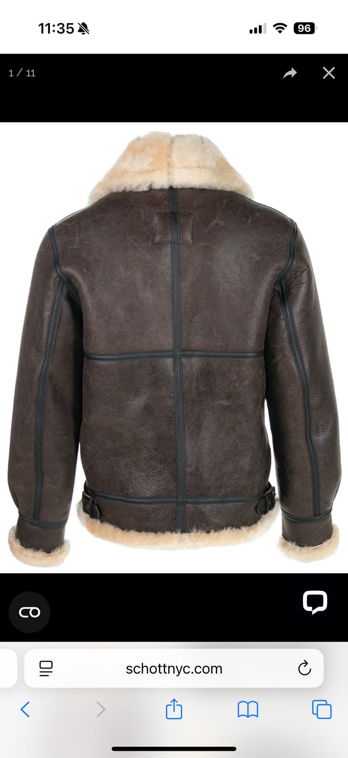 Schott nyc 쇼트 B-3 무스탕 봄버 자켓 상품이미지2