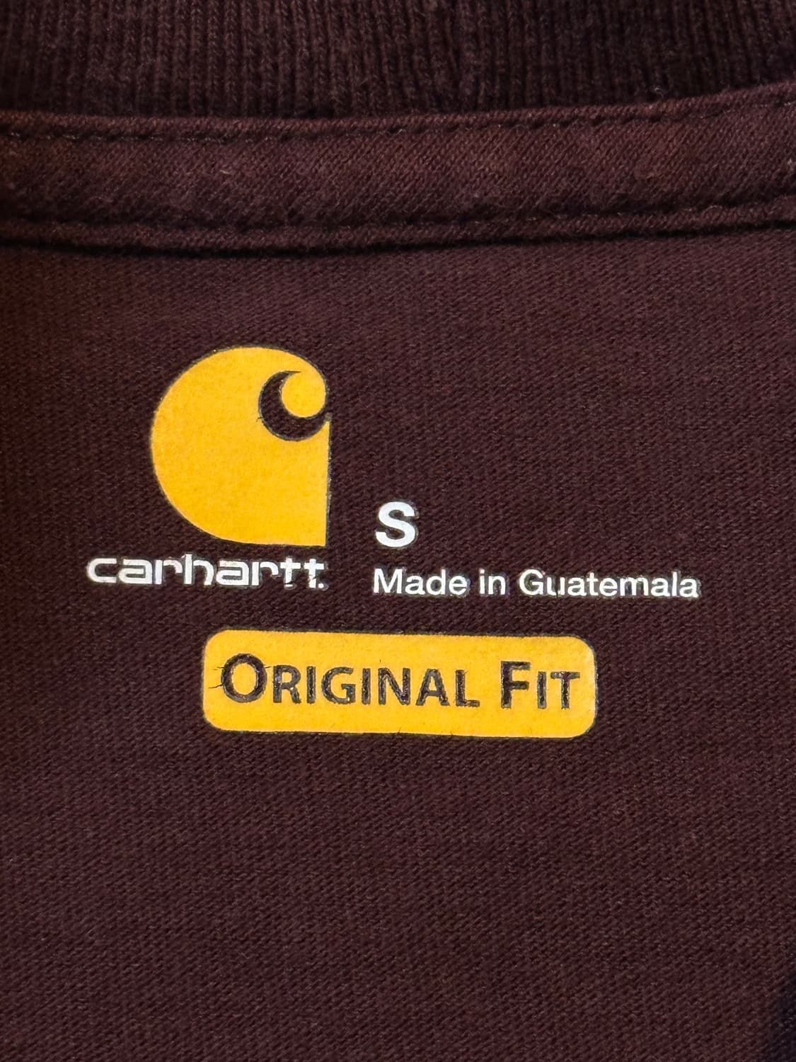 칼하트 CARHARTT 오리지널핏 포켓 반팔 티셔츠 버건디 상품이미지4