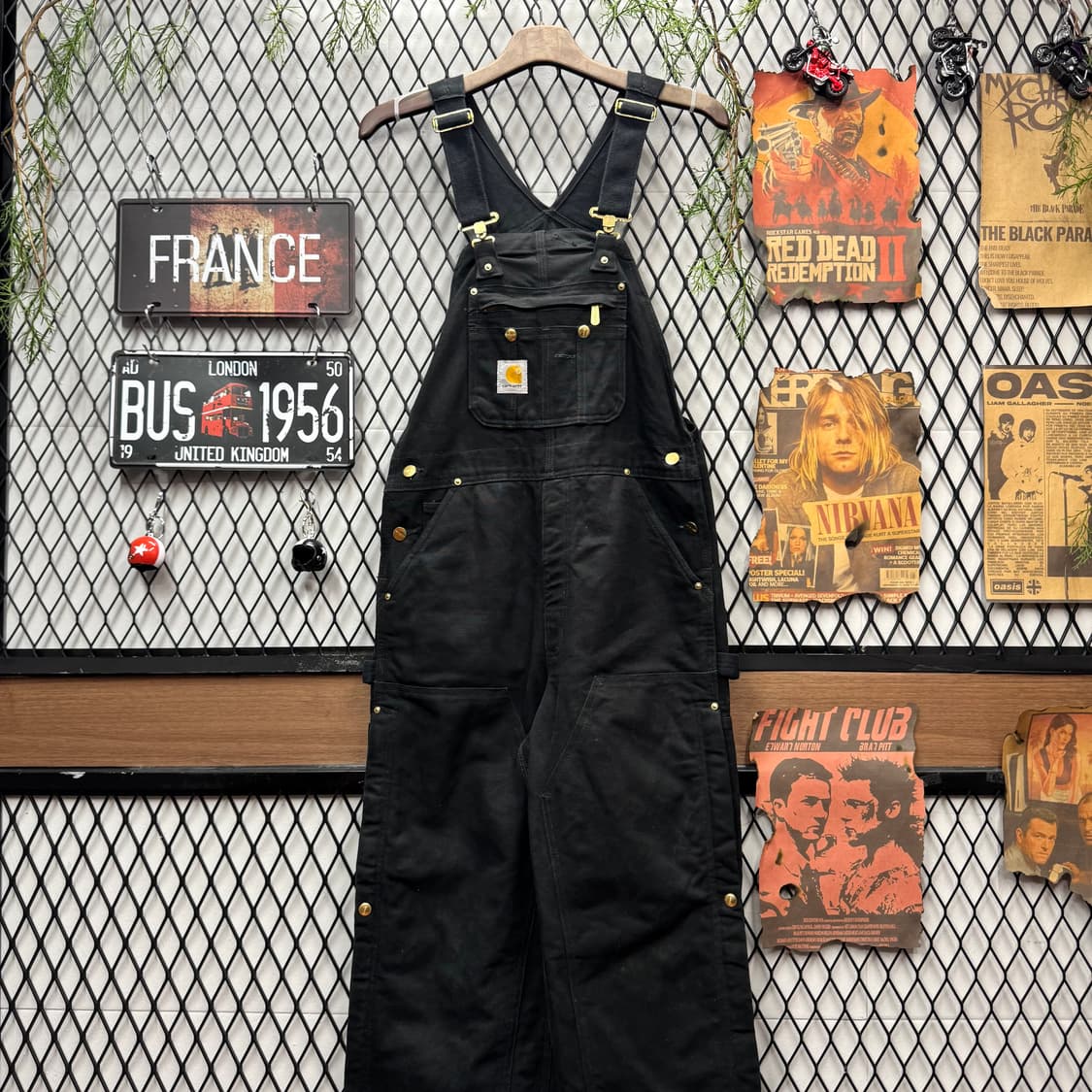 칼하트 오리지널 워크웨어 오버롤 멜빵 더블니 포인트 블랙 상품이미지1