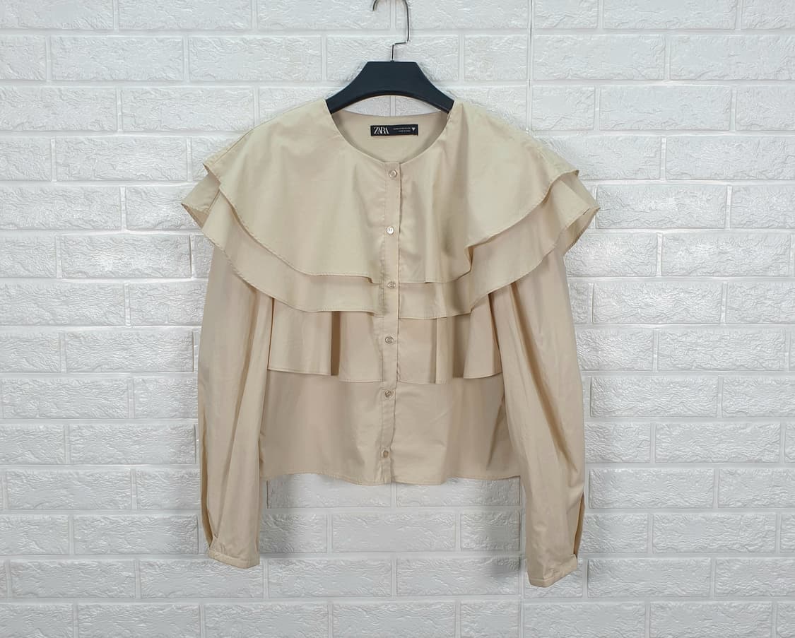 [66]자라 러플 팝린 셔츠 상품이미지3