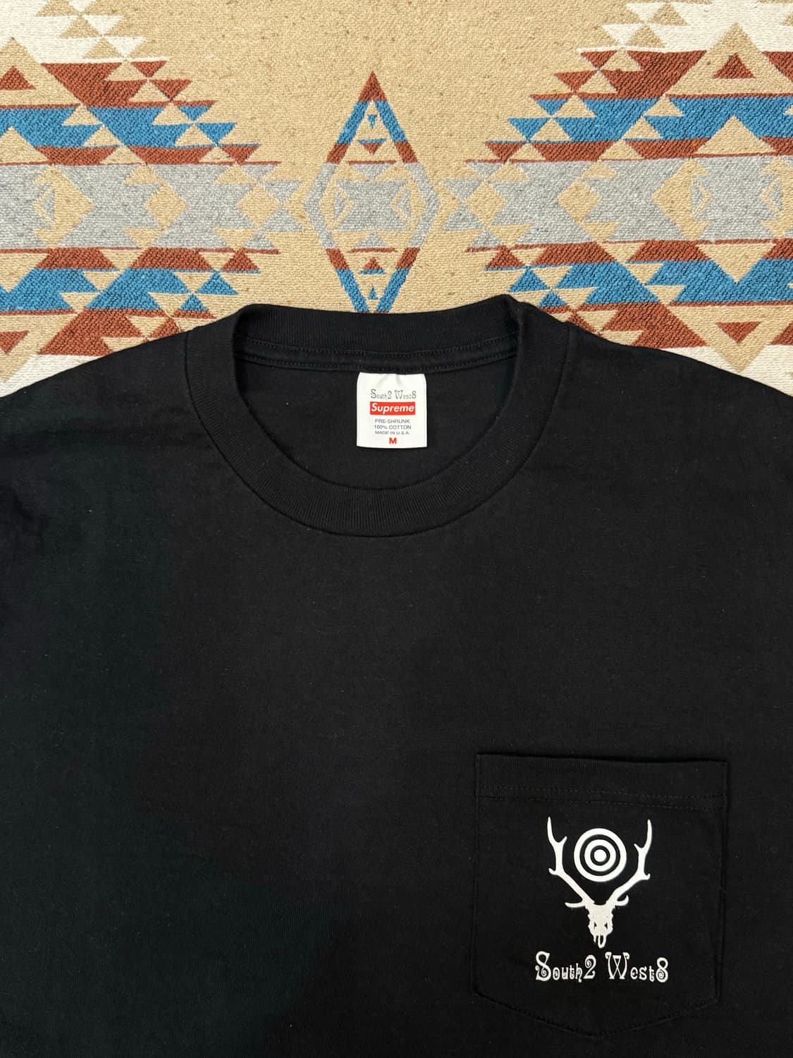 [M] 슈프림 x 사우스2 웨스트8 롱슬리브 포켓 티셔츠 블랙  상품이미지2