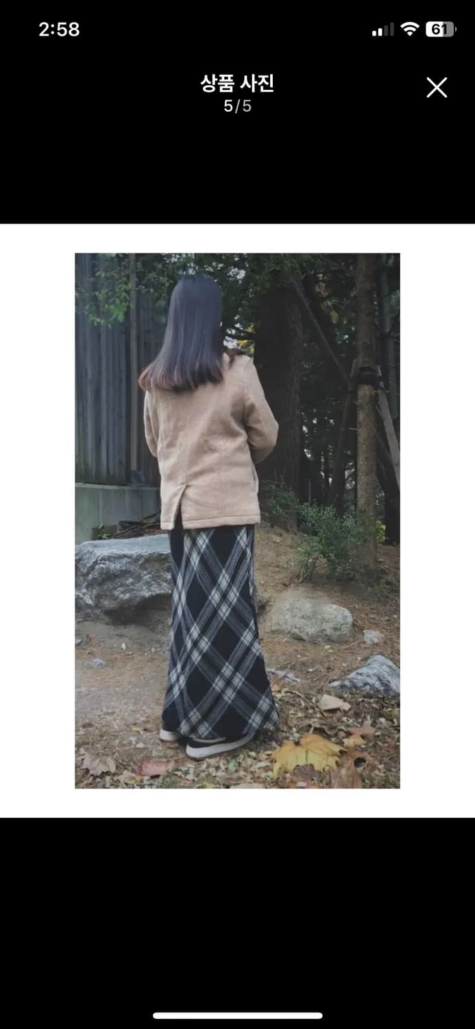 겨울 체크 롱스커트  상품이미지5