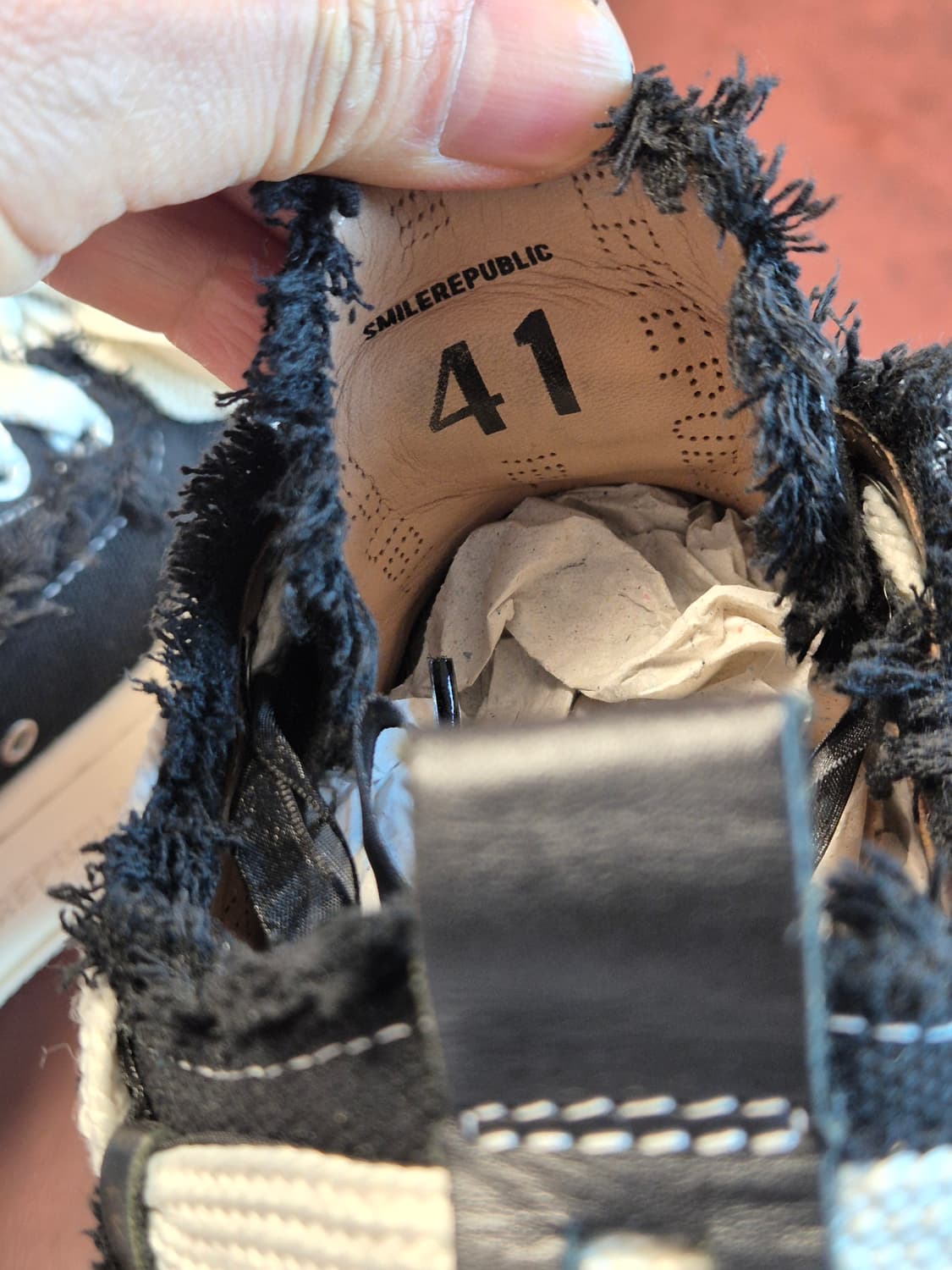 실착용1회 250(41) 스마일리퍼블릭 블랙 화이트 검흰 상품이미지6