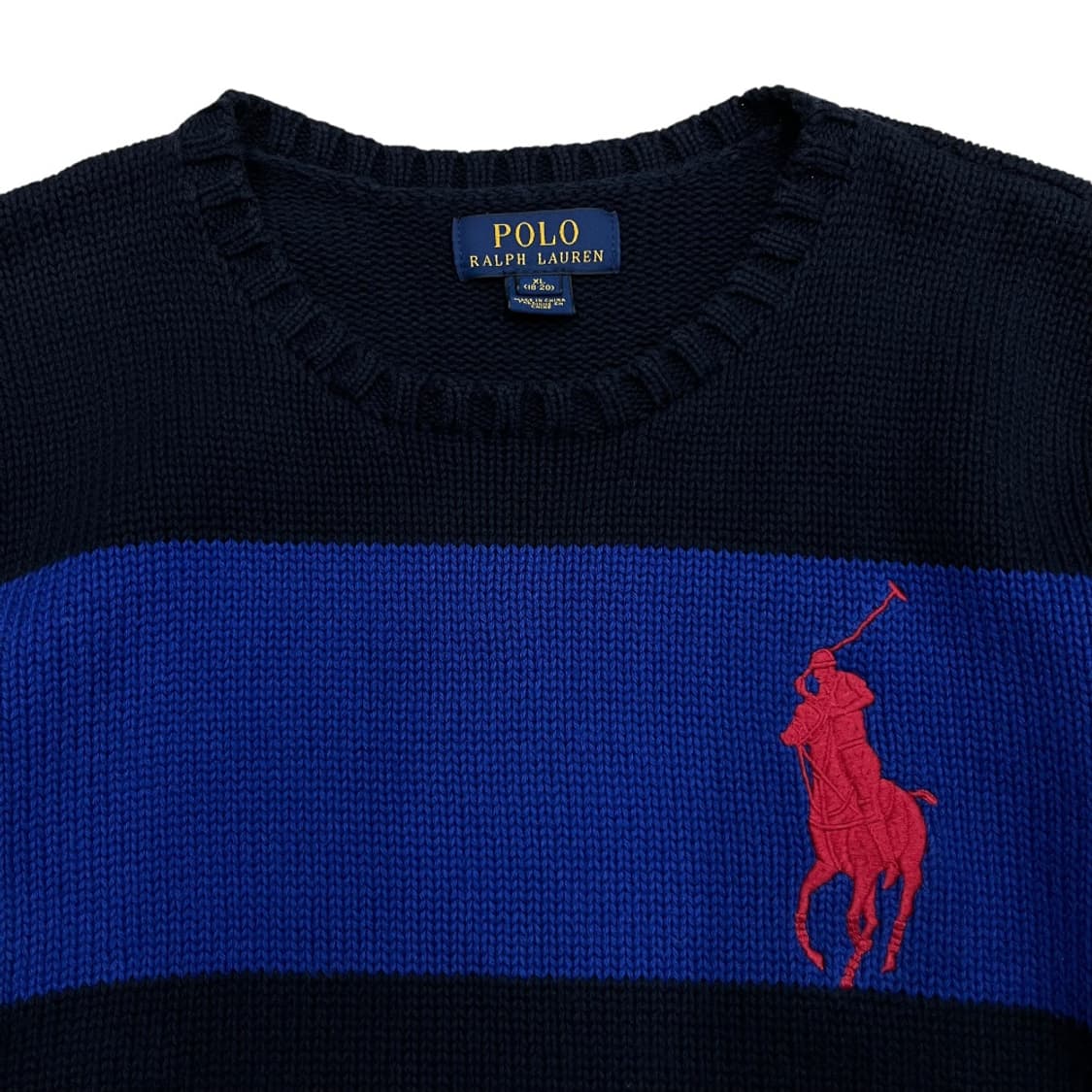폴로 랄프로렌 빅포니 블루배색 네이비 니트 XL 상품이미지4