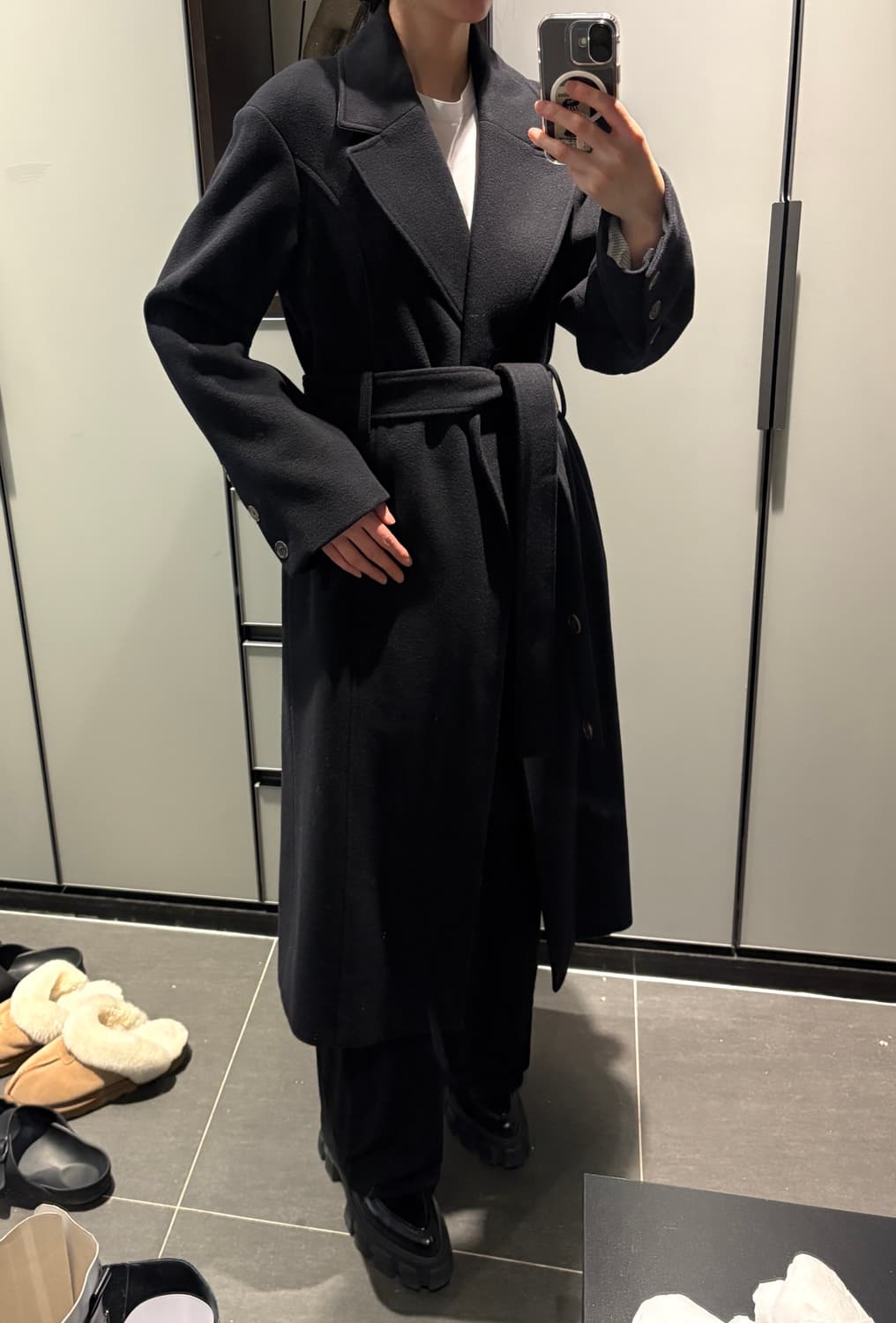 앤더슨벨 블랙 롱코트 상품이미지2