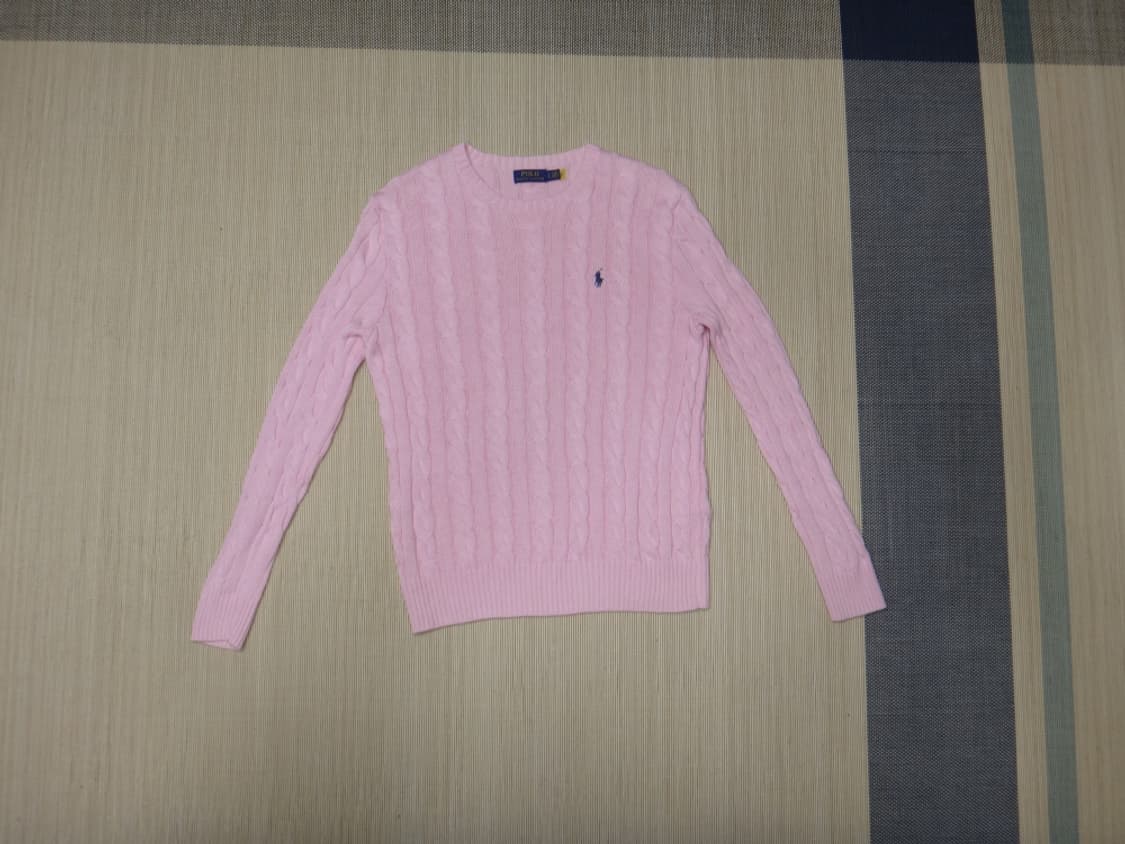 (M/95) 폴로랄프로렌 남성 라운드 꽈배기 면 니트 상품이미지1