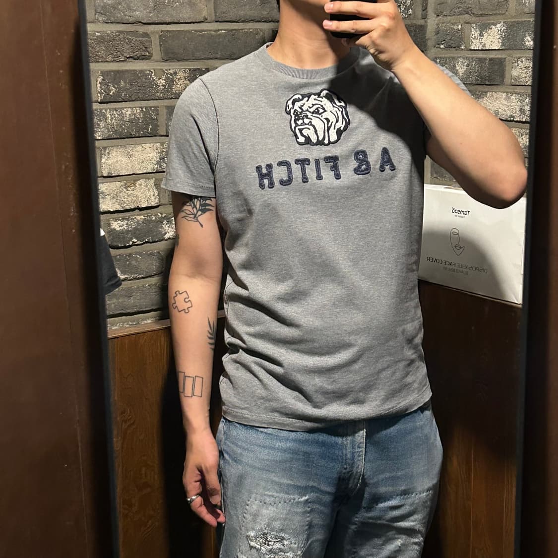 L) 아베크롬비 앤피치 반팔 티셔츠 그레이 상품이미지8