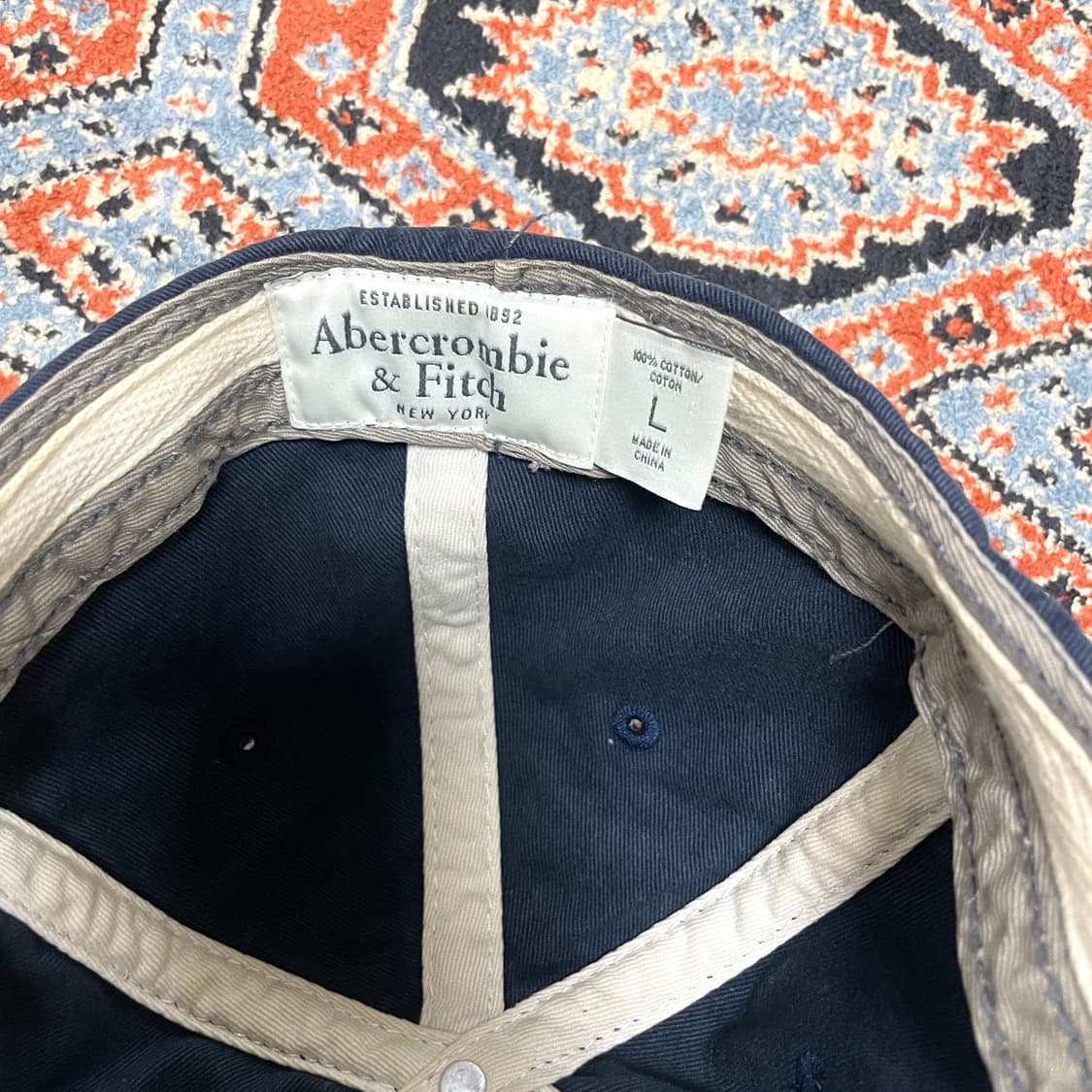 아베크롬비 스펠로고 네이비 빈티지 볼캡 L 상품이미지5