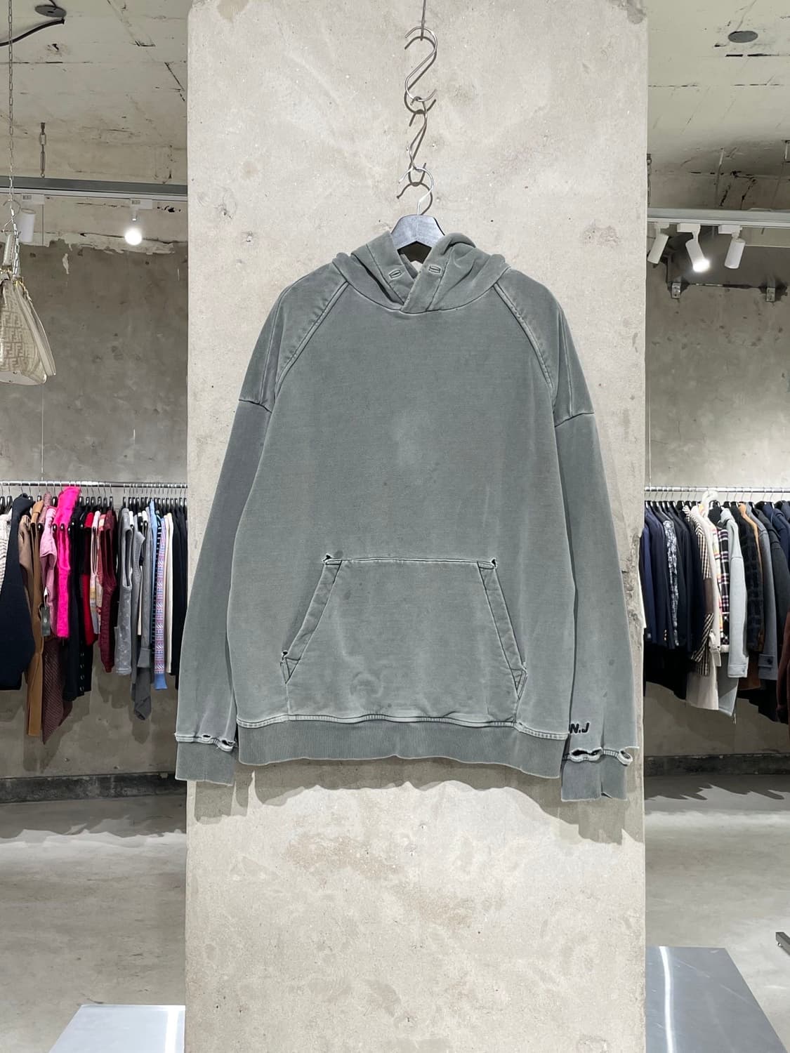 준지 가먼트 다잉 디스트레스 오버 후디 상품이미지1