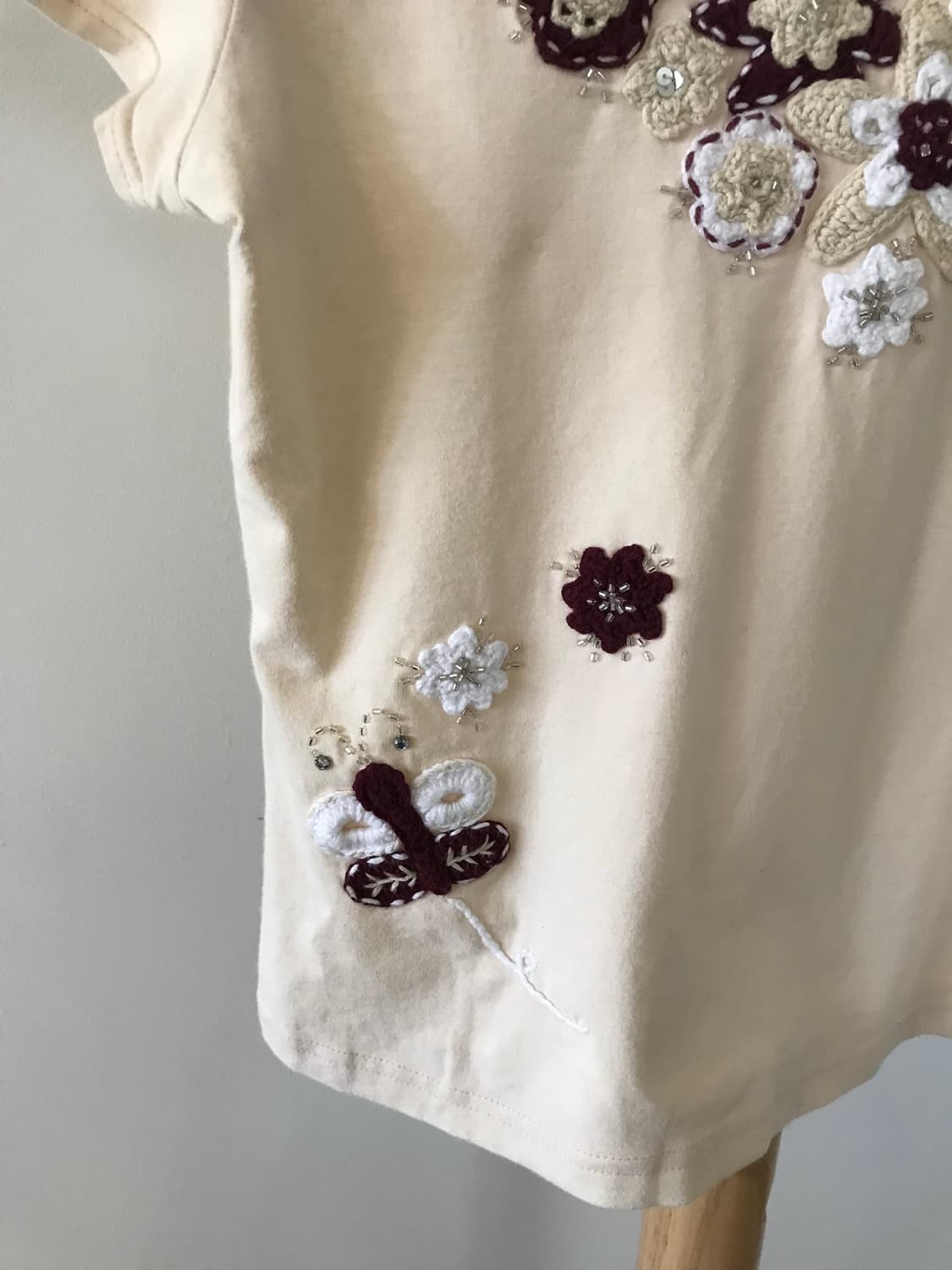 모리걸 핀터깔 뜨개 나비 티셔츠 상품이미지5