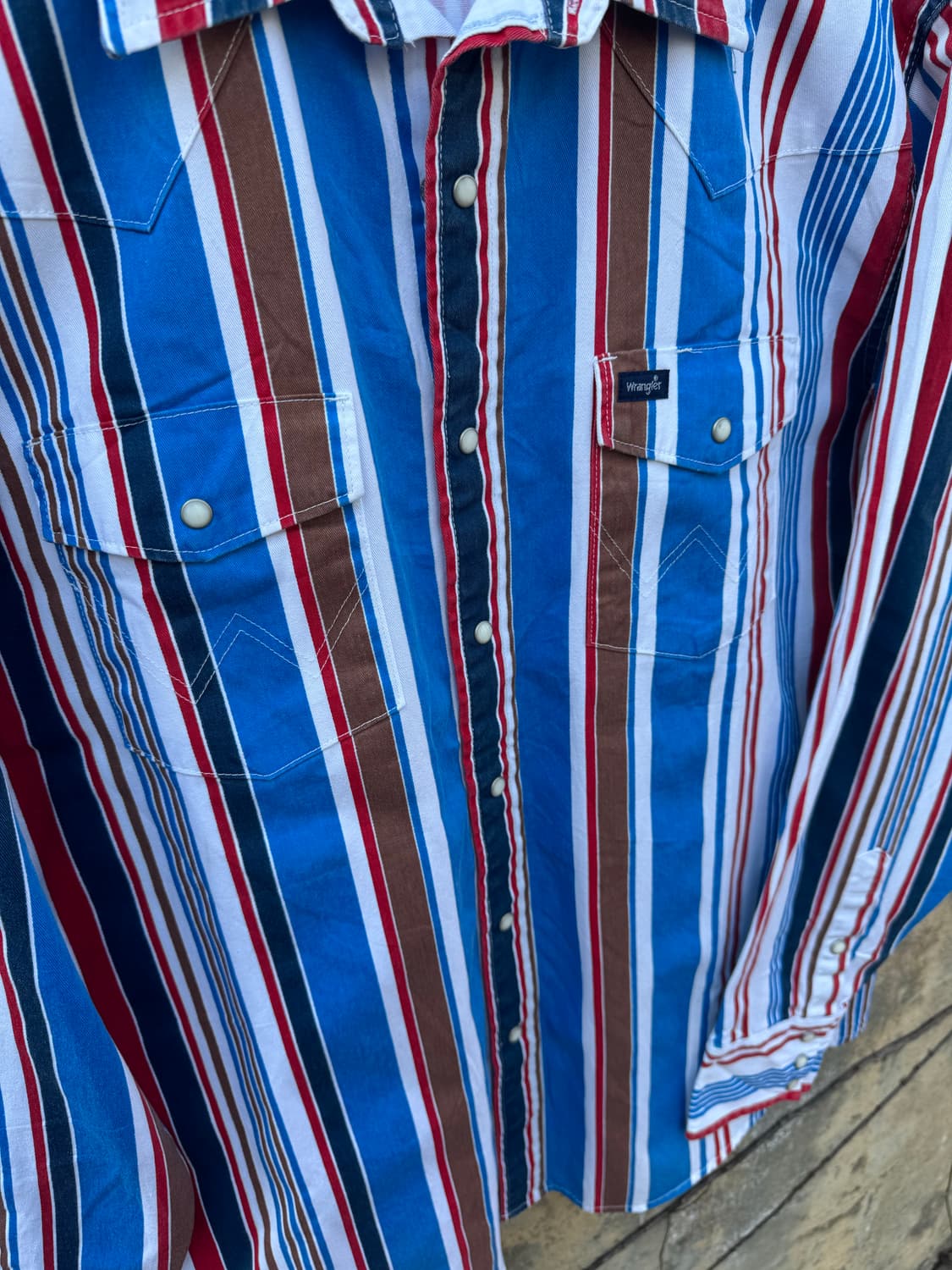 랭글러 빈티지 브러쉬포퍼 스트라이프 웨스턴 셔츠 xl 상품이미지5