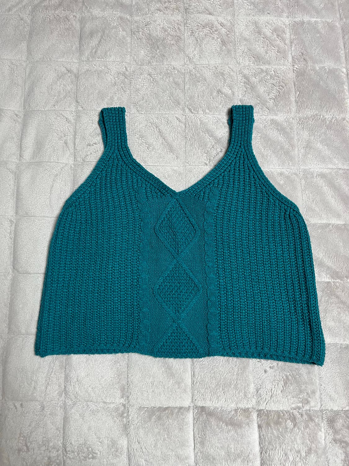 크롭 꽈배기 니트 레이어드 뷔스티에 상품이미지1