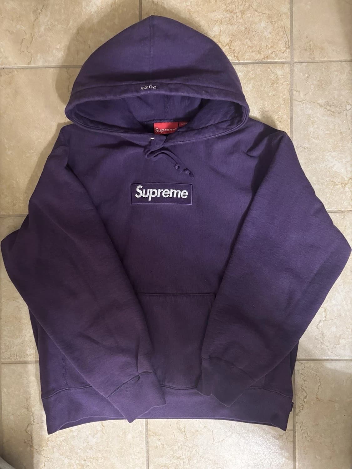슈프림 박스로고 후드 스웨트셔츠 다크 퍼플 상품이미지1