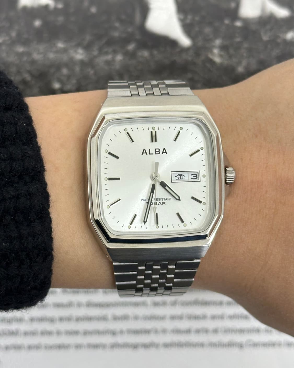 세이코 알바 실버 옥타곤 쿼츠 시계 상품이미지10