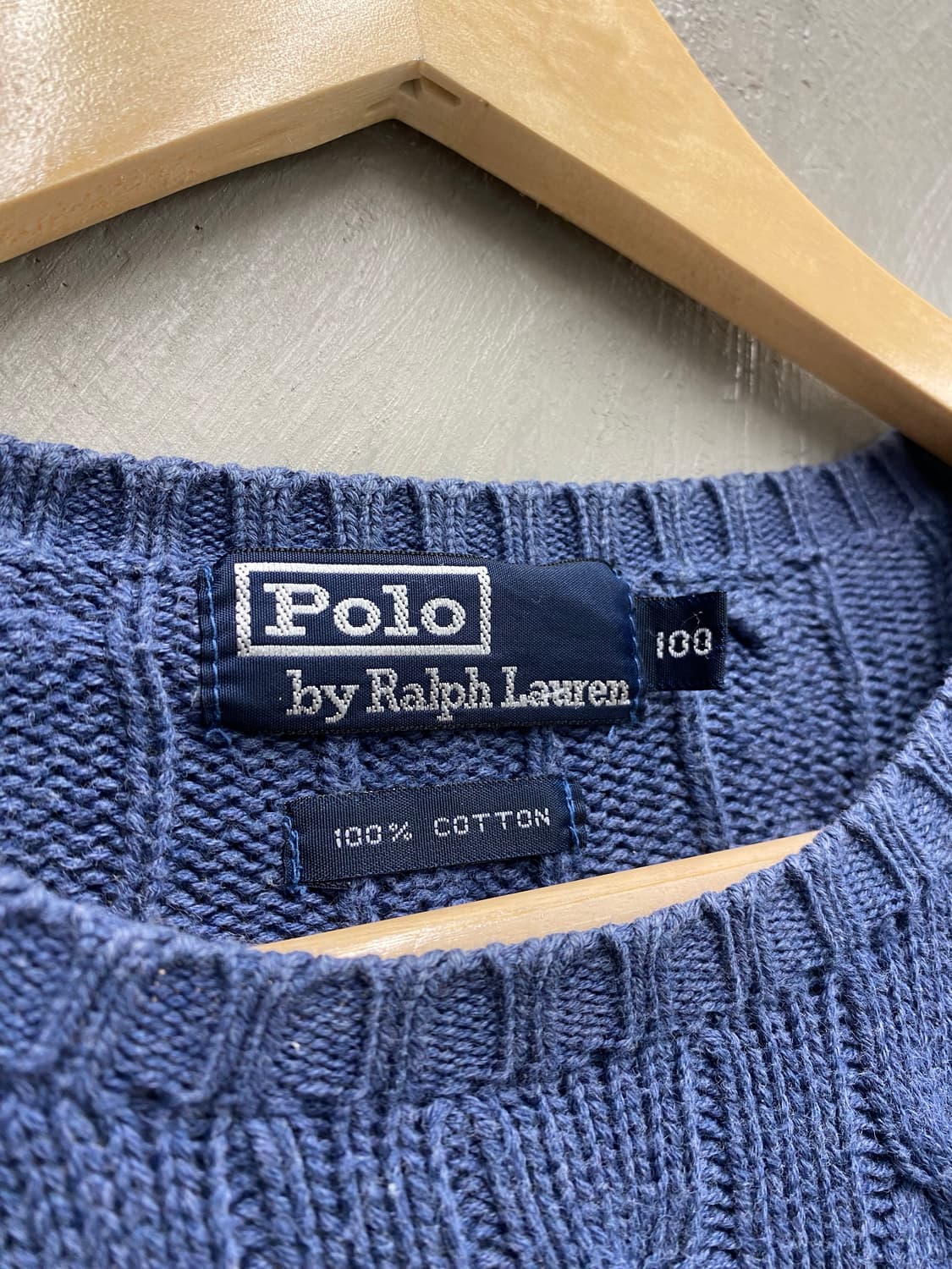 [100] 90-00s Polo 폴로 랄프로렌 코튼 케이블 니트 상품이미지5