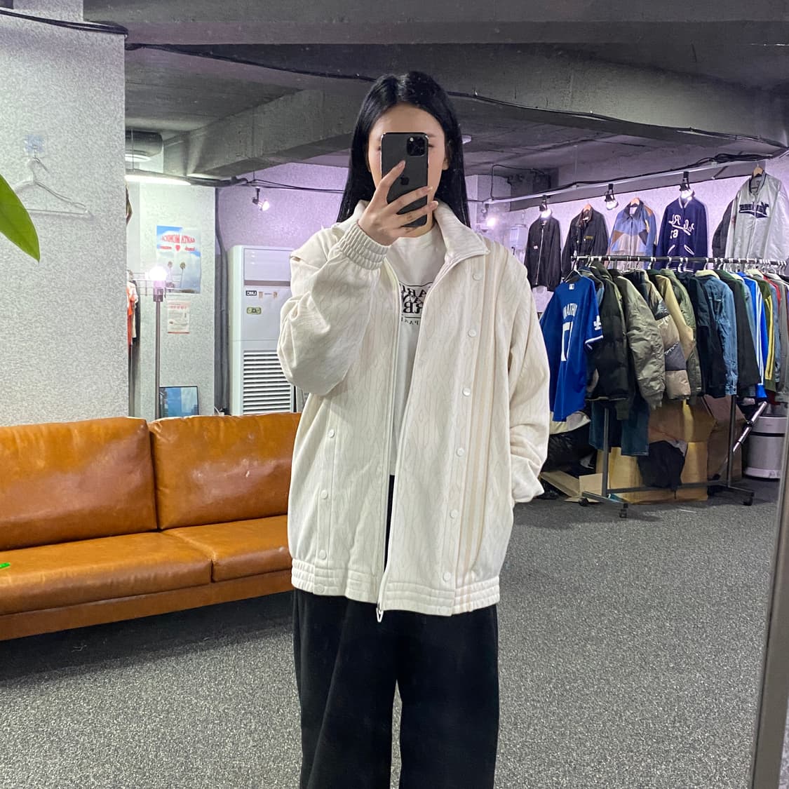 아디다스 아이비파크 패턴 스냅 버튼 트랙 탑 져지 B3102  상품이미지1