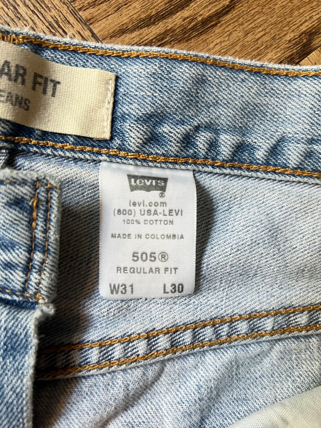 [31]00's 리바이스 USA 505 빈티지 워싱 라이트블루 데님 팬츠 상품이미지8