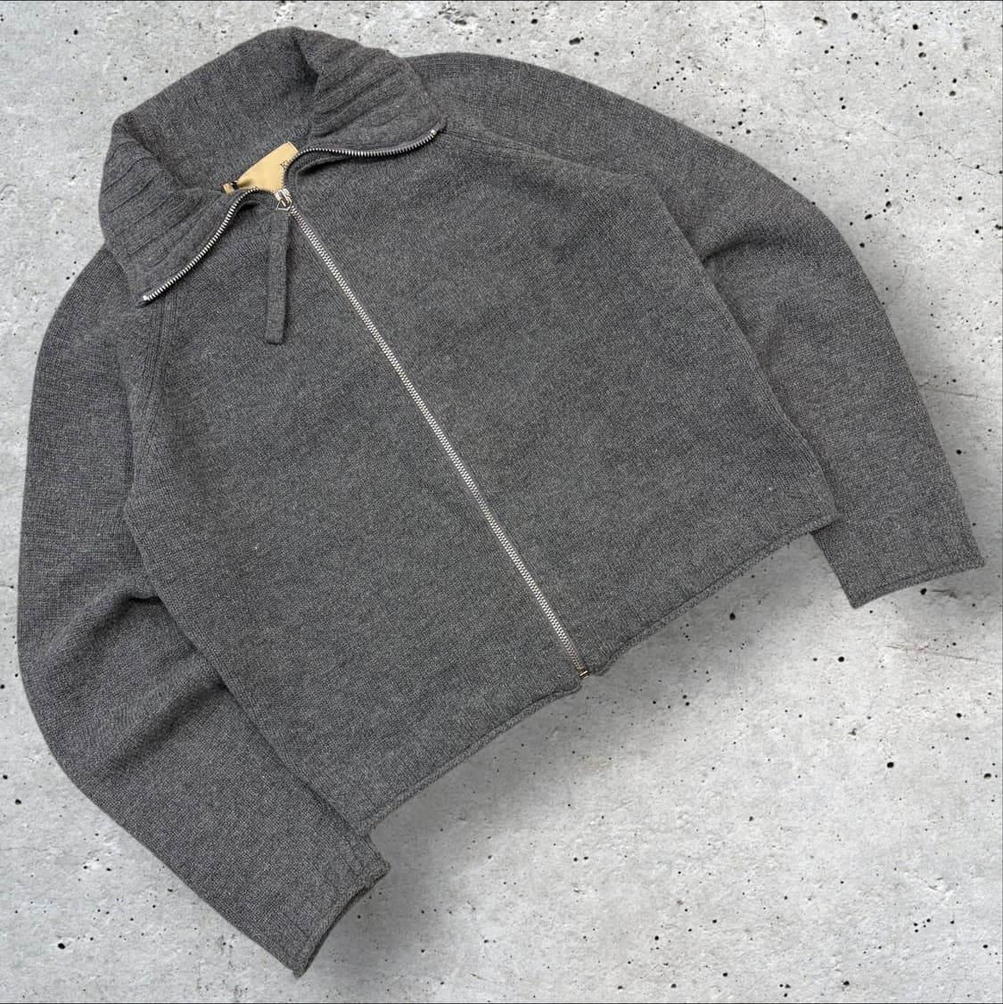 [S] 마뗑킴 울 캐시미어 그레이 니트 가디건 집업 B809 상품이미지2