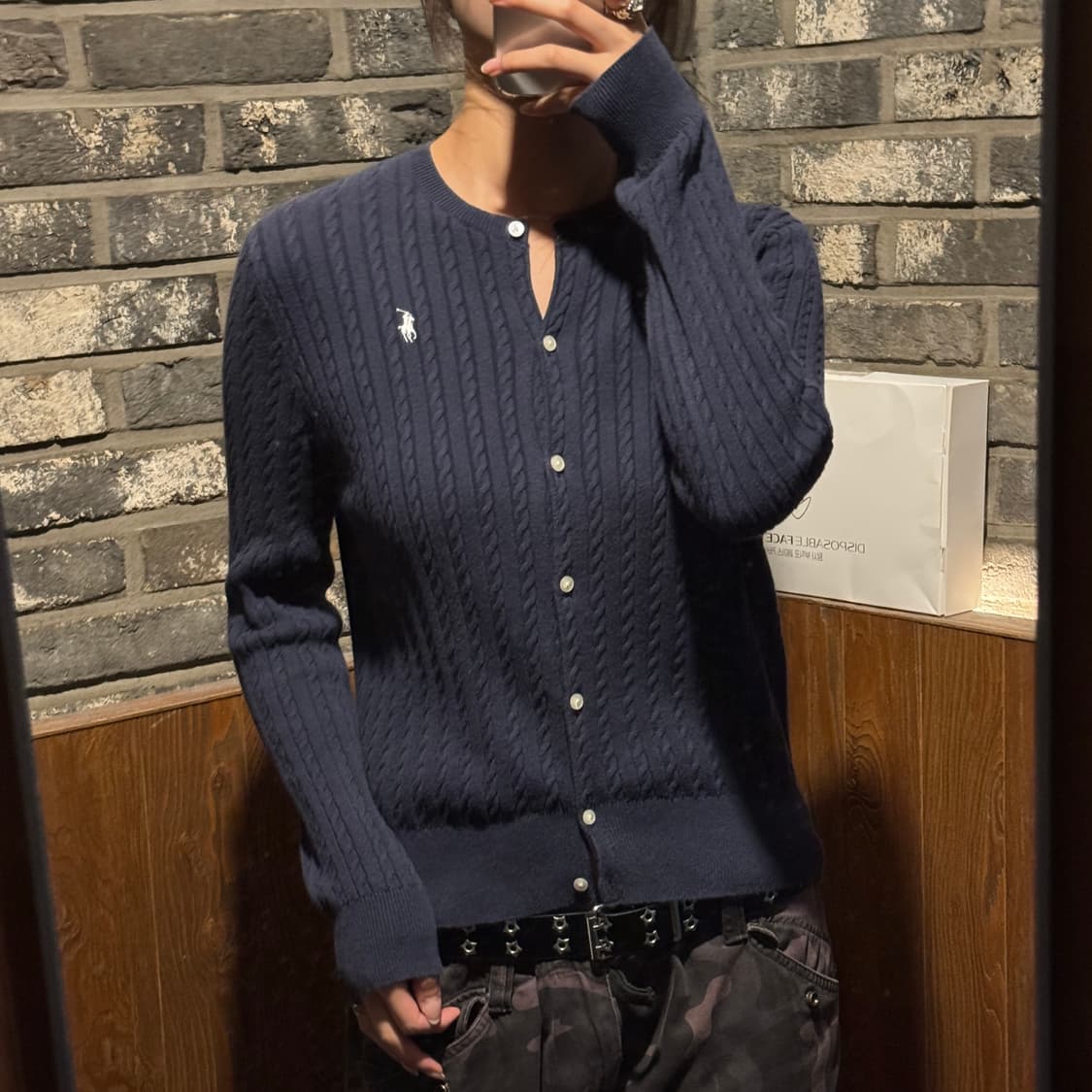 S) 폴로 랄프로렌 코튼 케이블 꽈배기 가디건 네이비 보이즈 상품이미지8