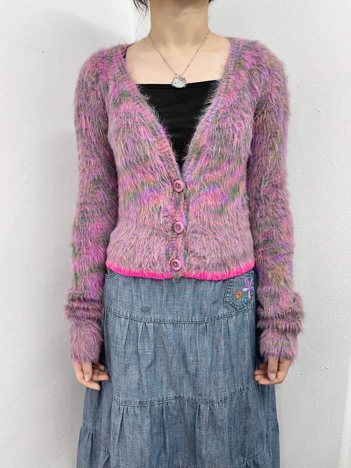 앤더슨벨 헤어리 버튼 가디건  상품이미지1