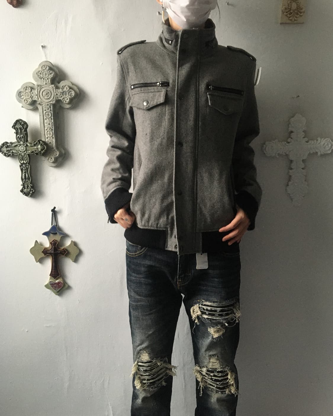 High neck woolen jacket 상품이미지8