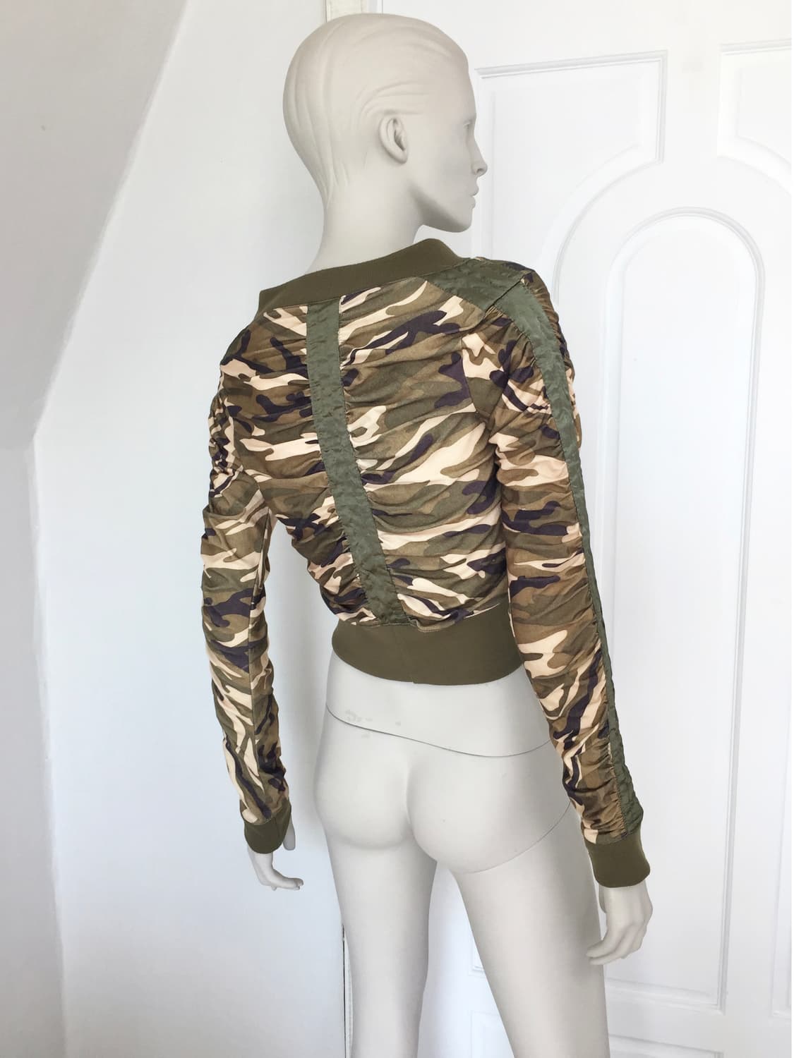 Vitage camouflage Shirring Zip-up 상품이미지1