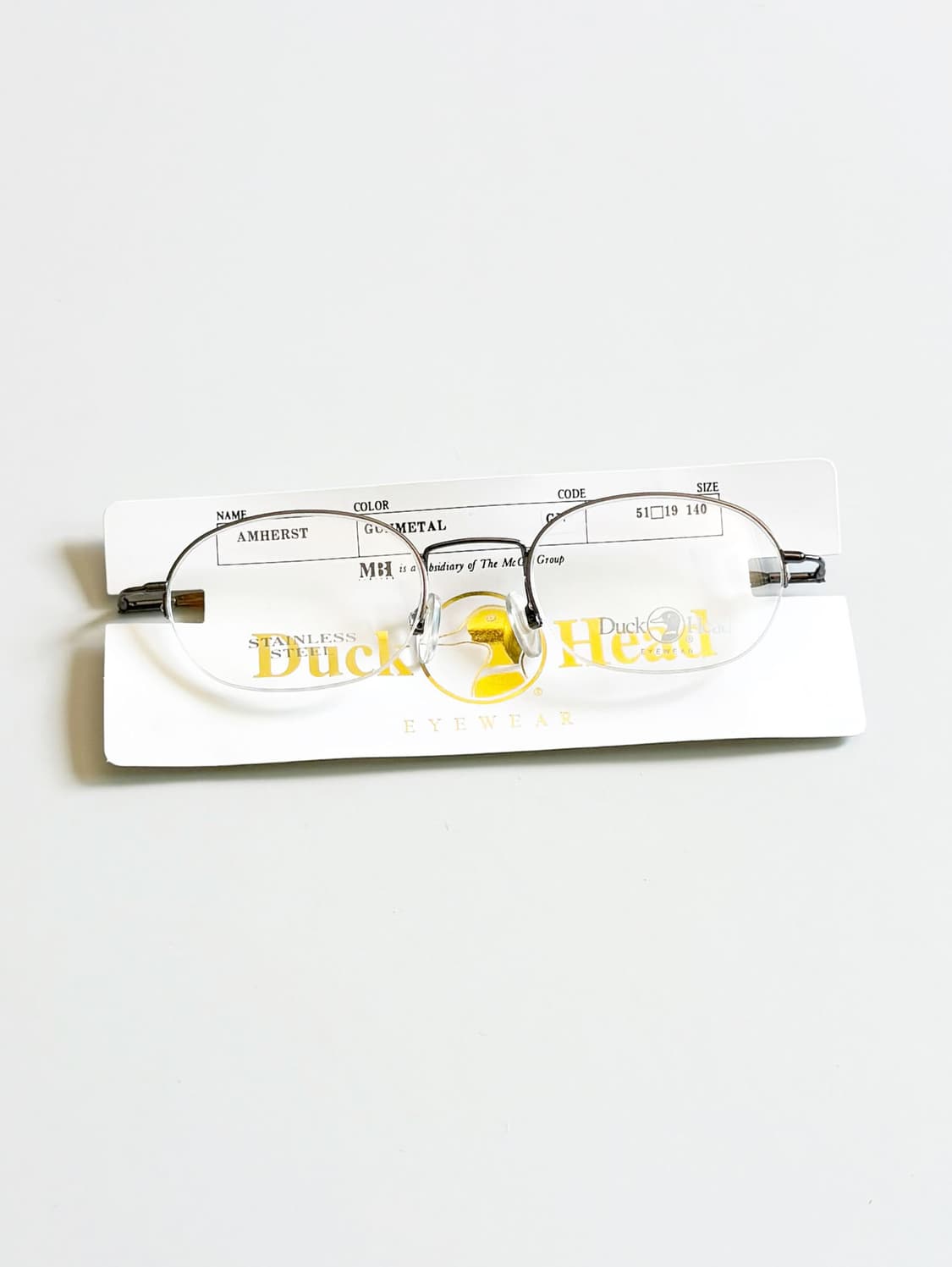 90s DUCK HEAD 건메탈 반무테 오벌 빈티지 안경 상품이미지1