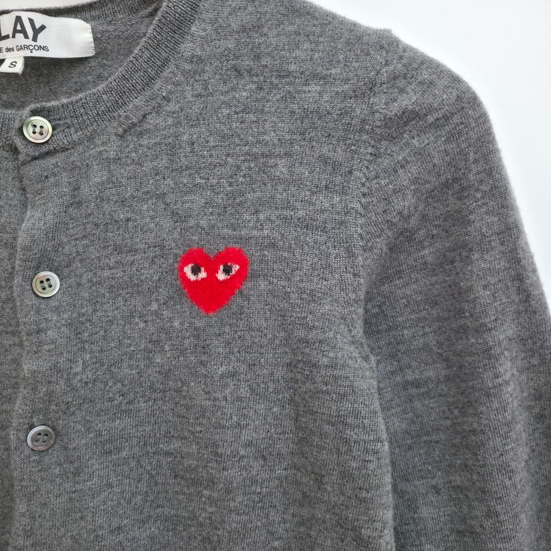 [XS] 꼼데가르송 그레이 울 가디건 상품이미지4