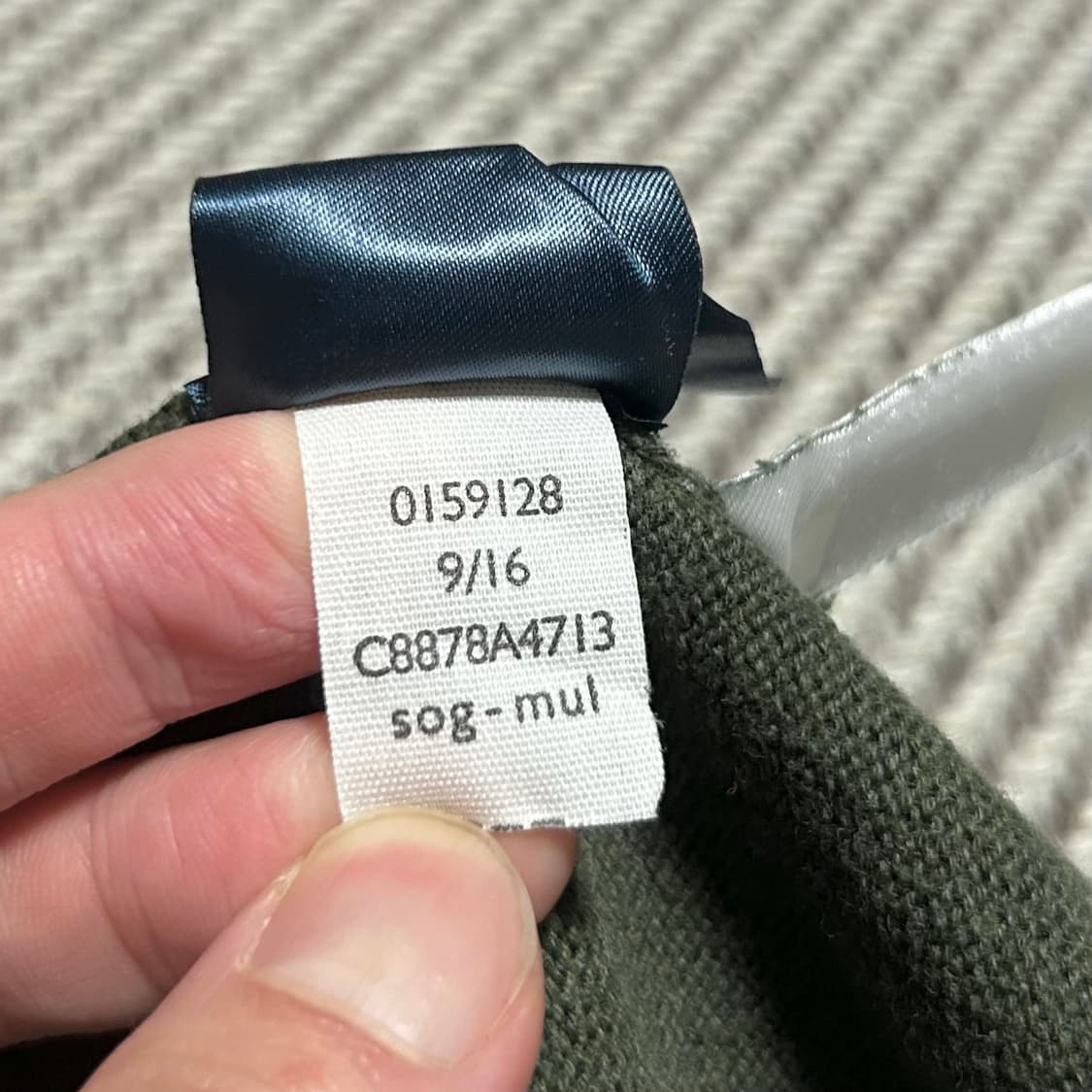 [M] Tommy 타미힐피거 카키 반집업 코튼 풀오버 니트 상품이미지5