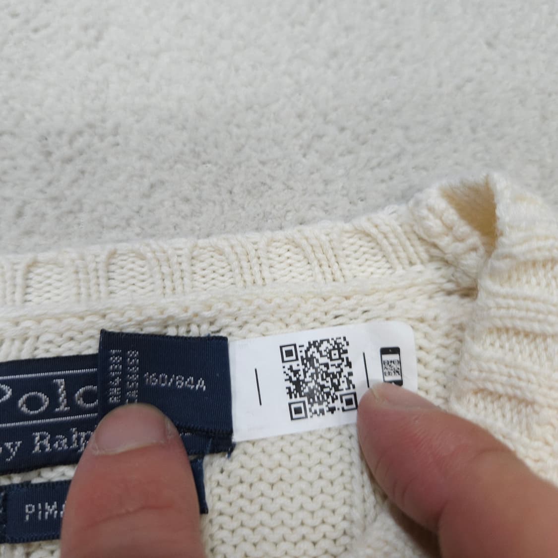 폴로 랄프 로렌 신형 qr 피마 코튼 케이블 니트 S 상품이미지3