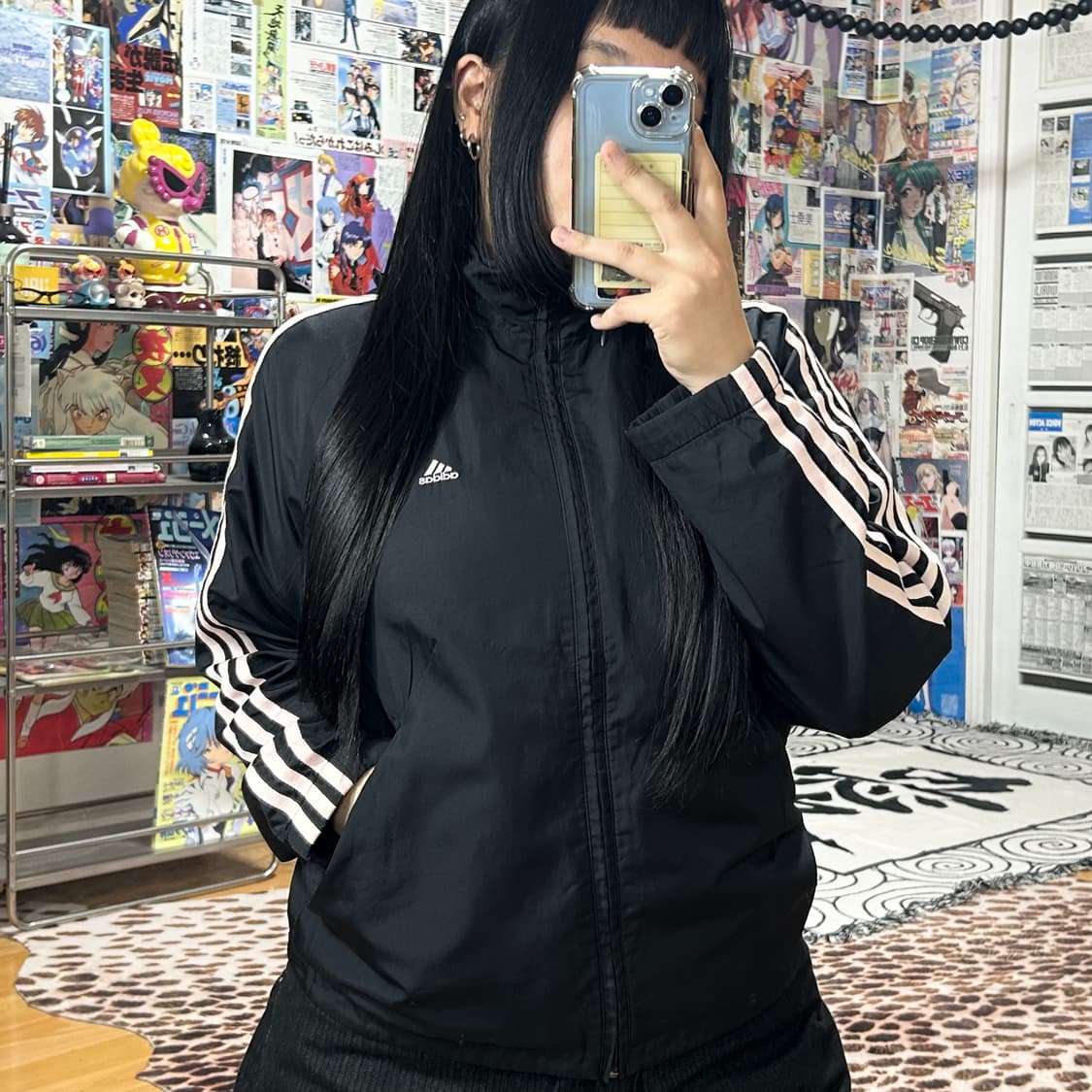 아디다스 핑크 삼선 바람막이 자켓 상품이미지2