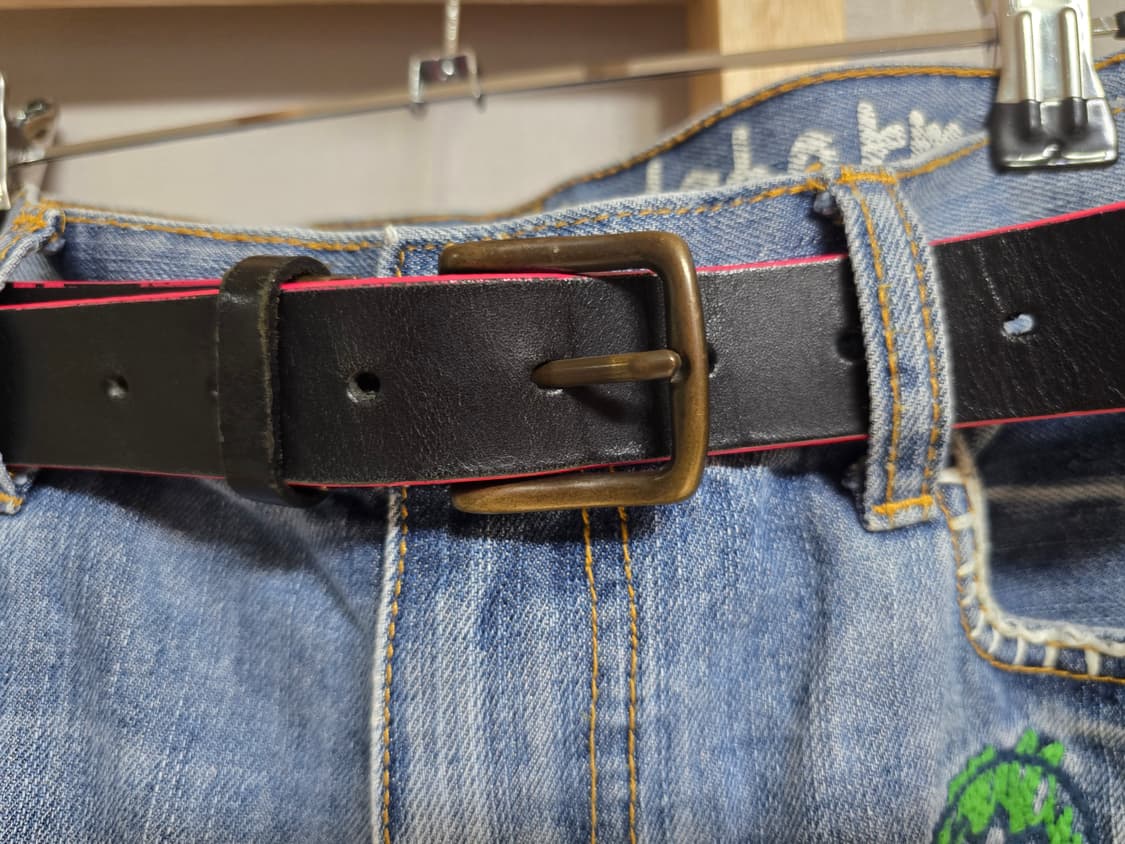 비비안 웨스트우드 핑크 배색 가죽 벨트 상품이미지3