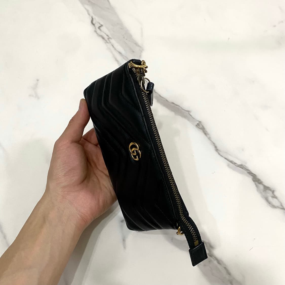 구찌 GG 마몽 가죽 체인 파우치백 블랙 443129 상품이미지2