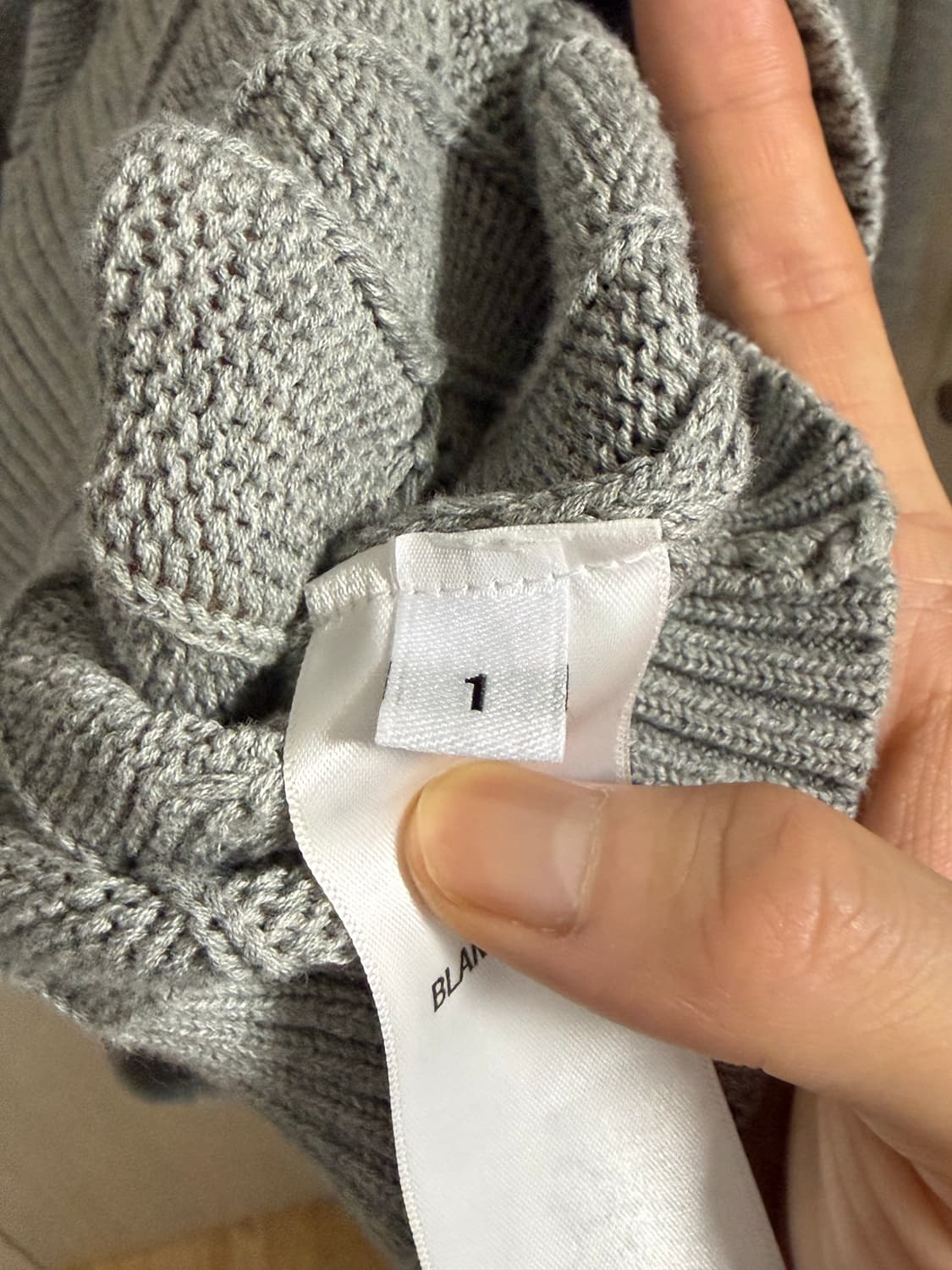[1] 24FW 블랭크룸 케이블 니트 멜란지 그레이 상품이미지4