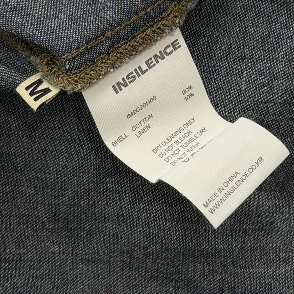 인사일런스 컷오프 린넨 데님 반팔 셔츠 인디고 블루 M 상품이미지6