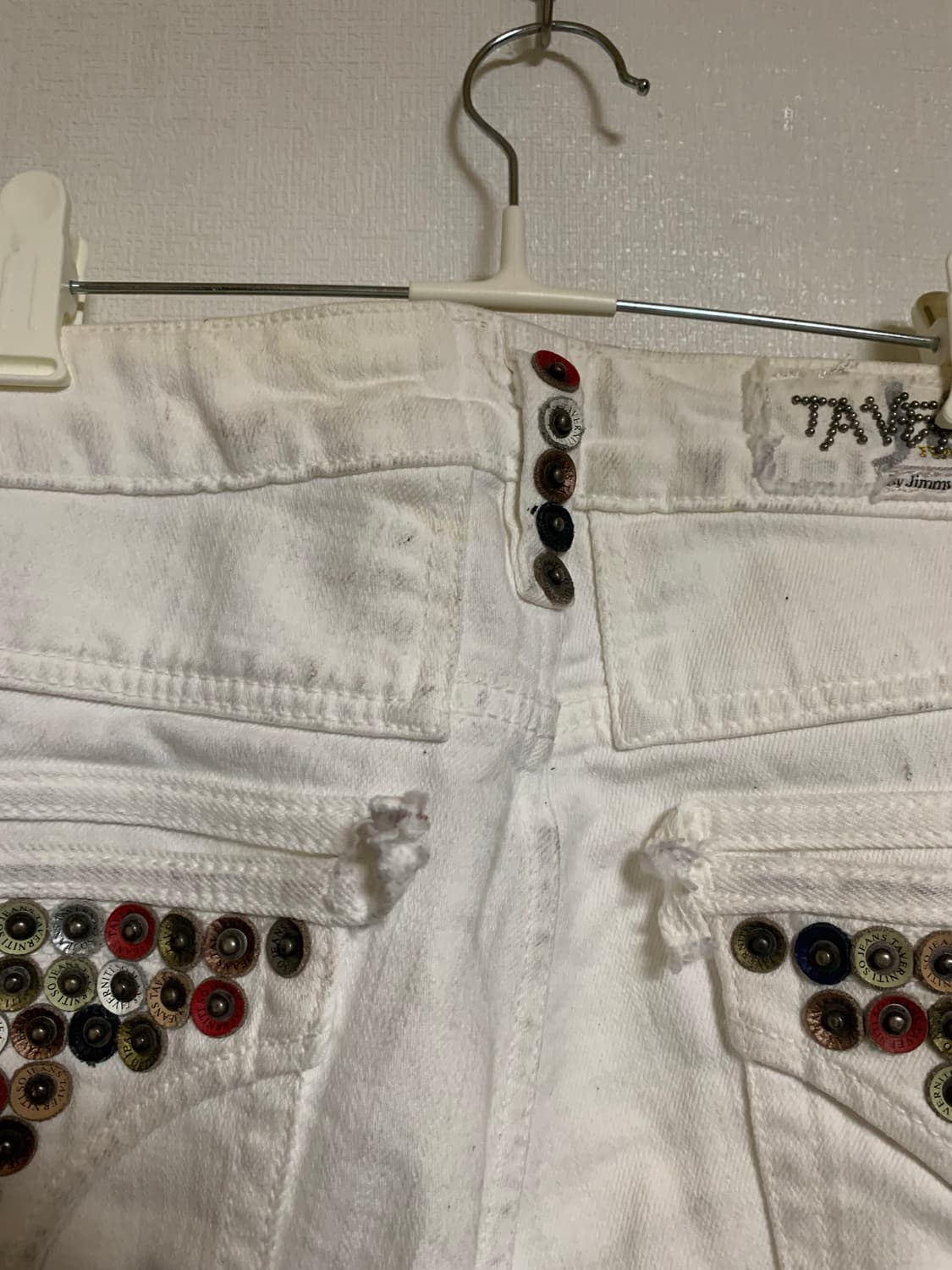 2000s Vtg y2k 데미지 화이트 데님 숏팬츠 상품이미지5