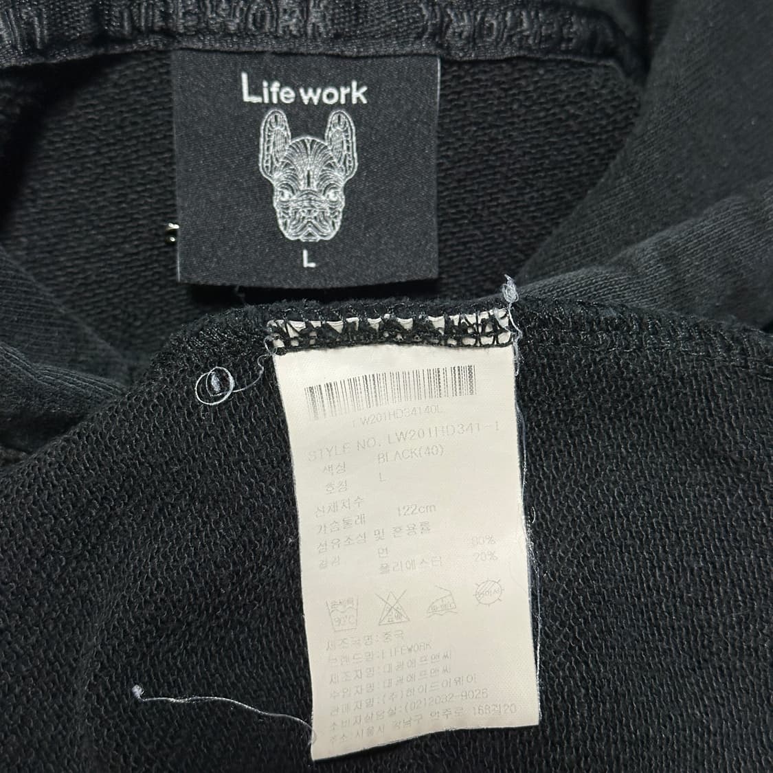 라이프워크 깅엄체크 레이어드 라독 후드티 상품이미지6