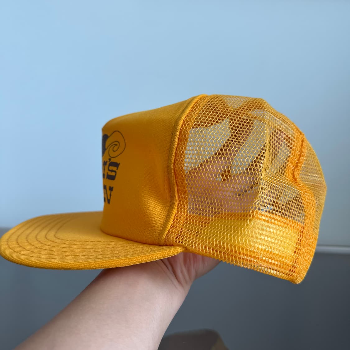 USA 빈티지 모자 볼캡 vintage cap 트러커 메쉬 옐로우 상품이미지3