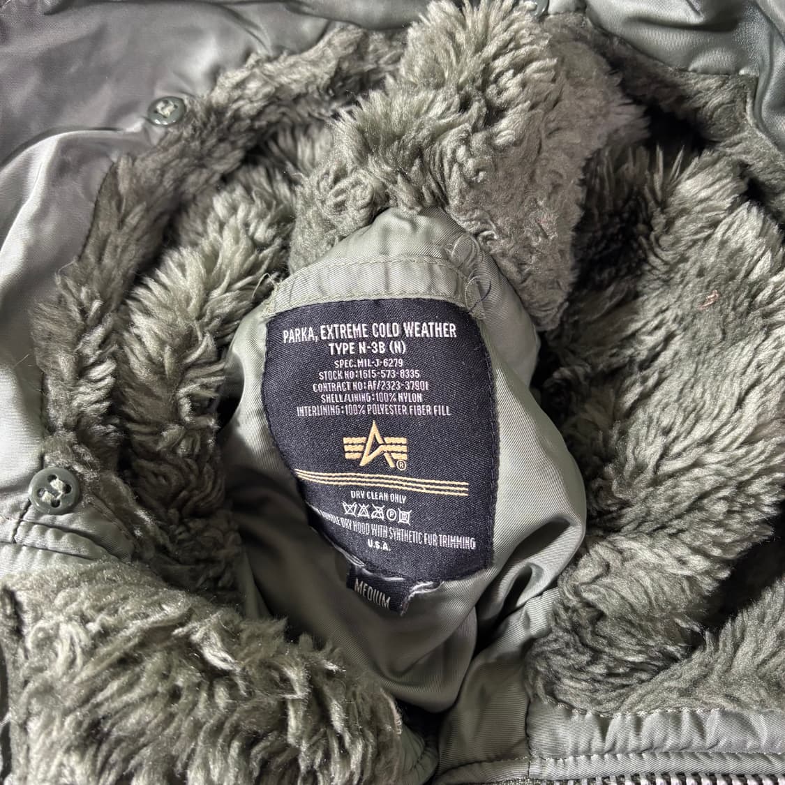 M 알파인더스트리 카키 누빔 N3B점퍼 상품이미지5