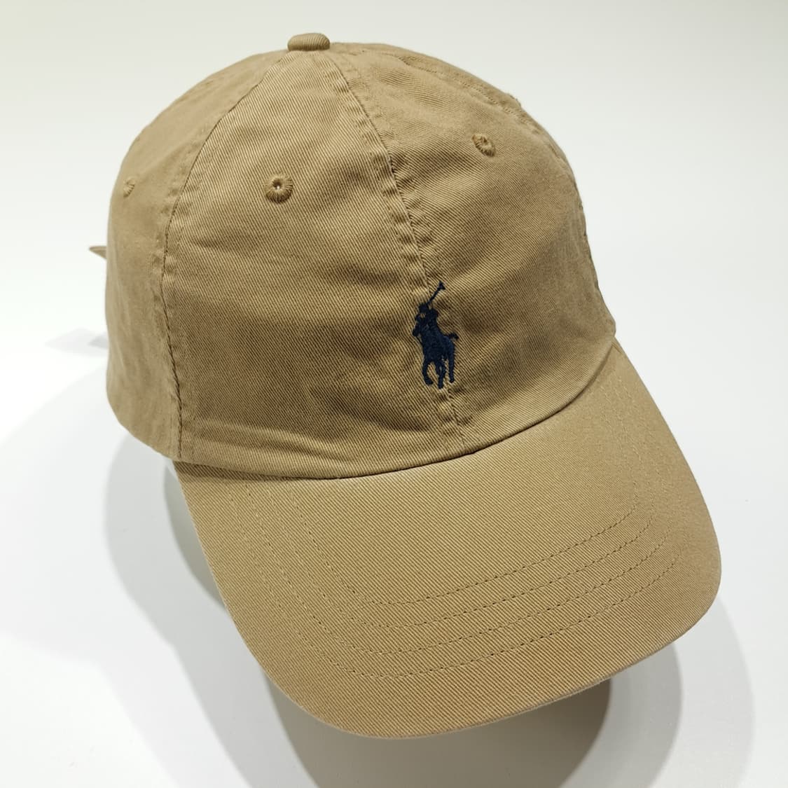 CL553 폴로 코튼 다크네이비 자수 베이지 볼캡 모자 상품이미지2